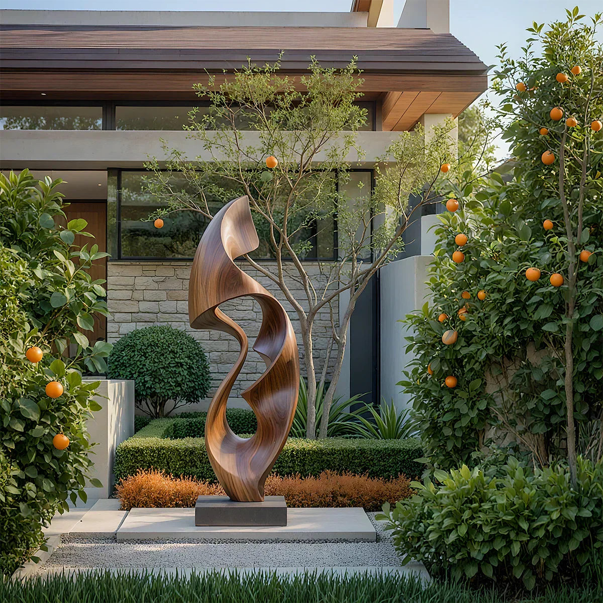 Fluid Wave Abstract Sculpture for Contemporary Spaces - Rustiracraft
