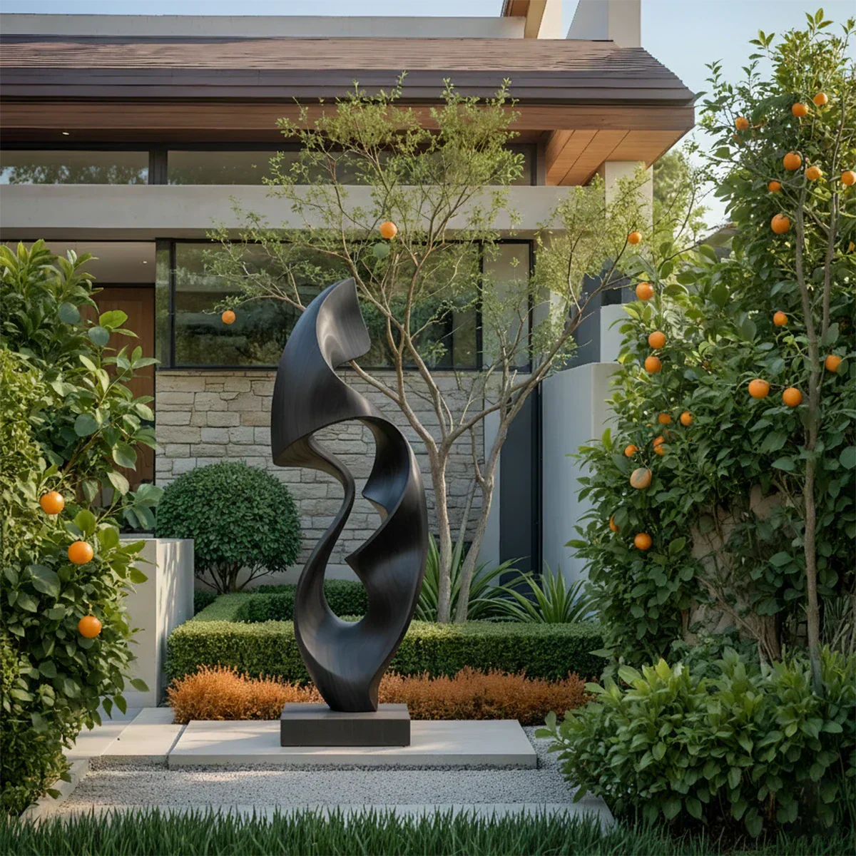 Fluid Wave Abstract Sculpture for Contemporary Spaces - Rustiracraft