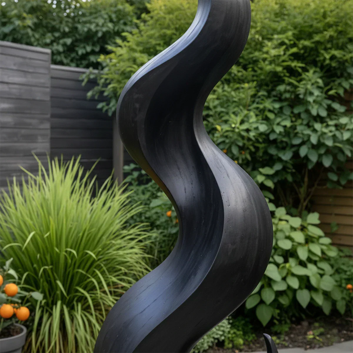 Handcrafted Solid Wood Abstract Sculpture – Tall Wave Form - Rustiracraft