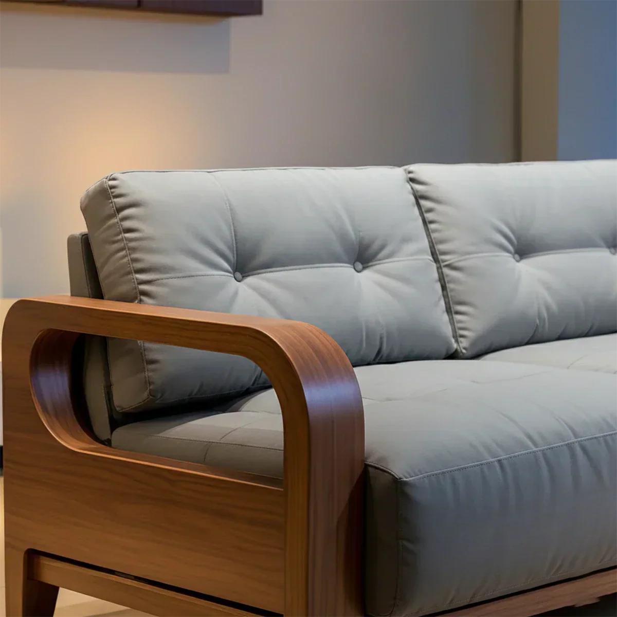 Handcrafted Solid Wood Cotton Sofa – Minimalist Urban Modern - Rustiracraft 