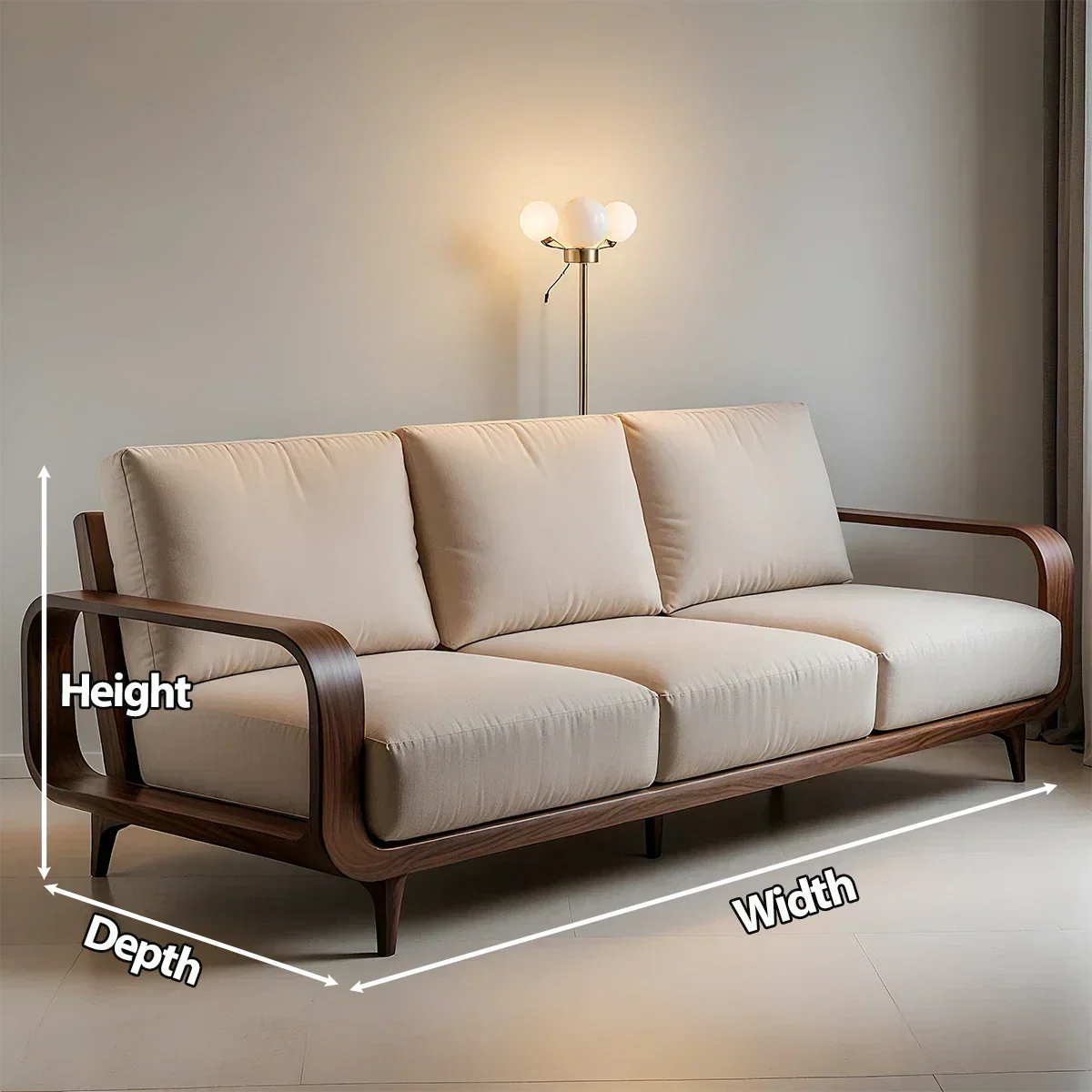 Handcrafted Solid Wood Cotton Sofa – Rustic Minimalist Design - Rustiracraft 