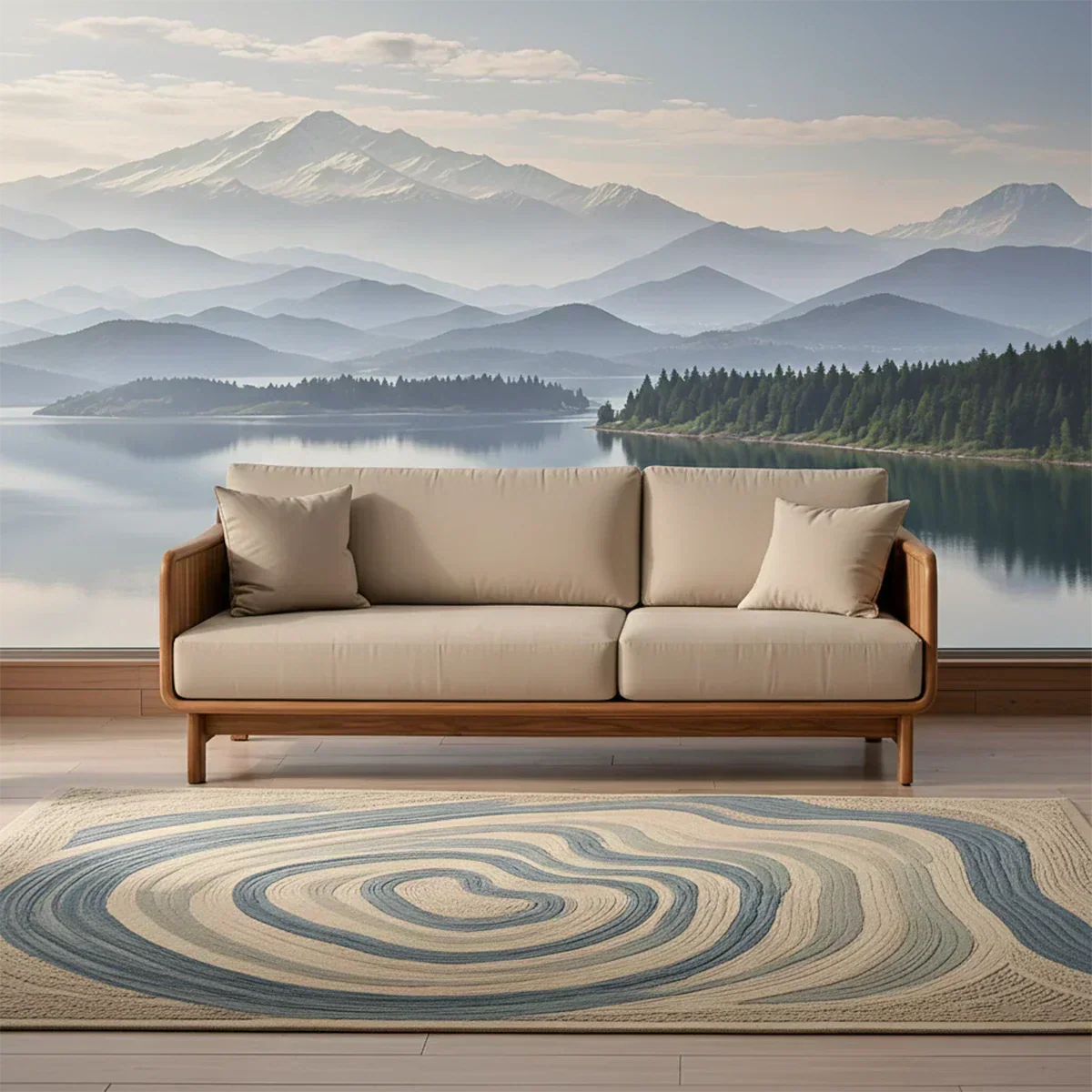 Handcrafted Solid Wood Cotton Sofa – Rustic Minimalist Design - Rustiracraft 