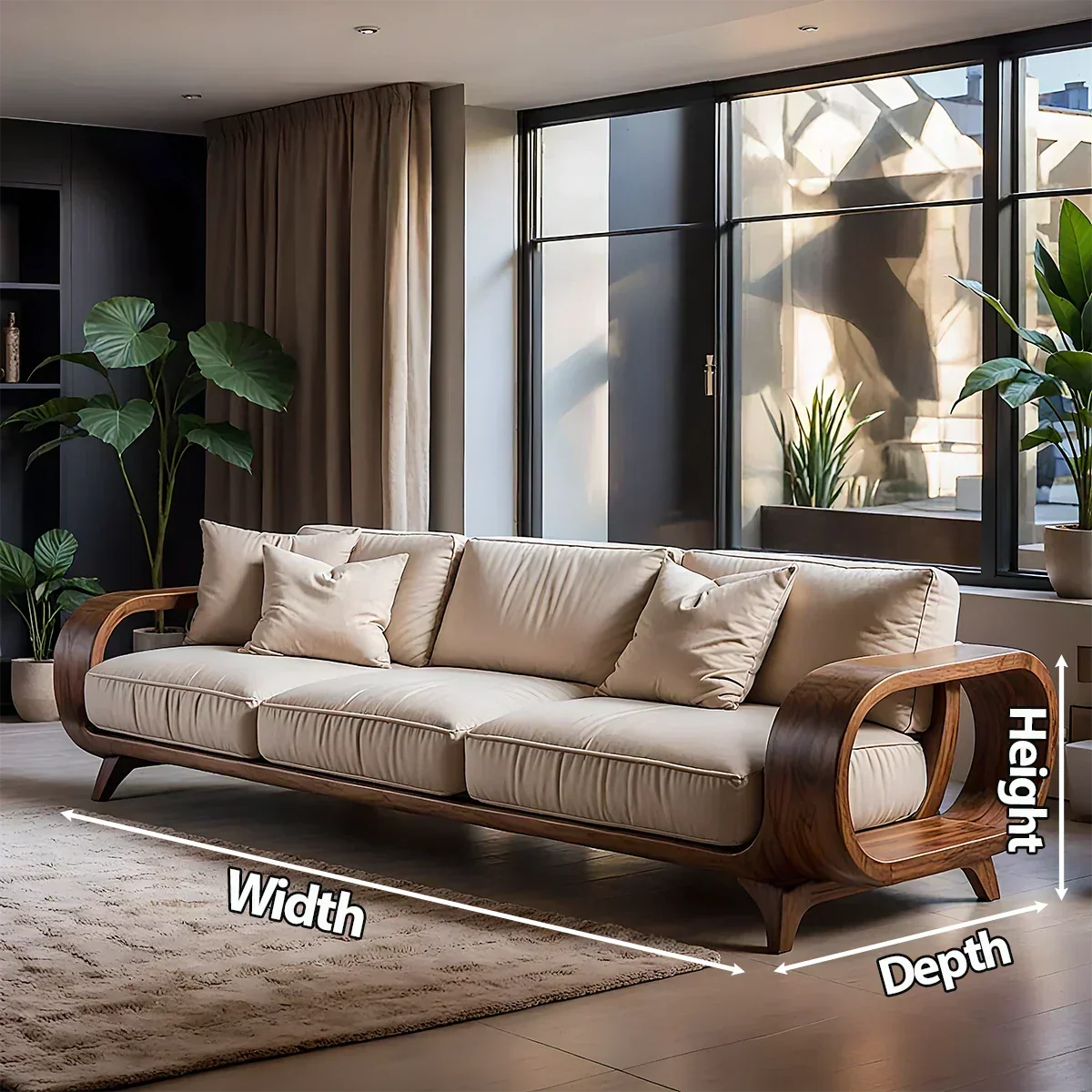 Handcrafted Solid Wood Cotton Sofa – Rustic Modern Living - Rustiracraft 