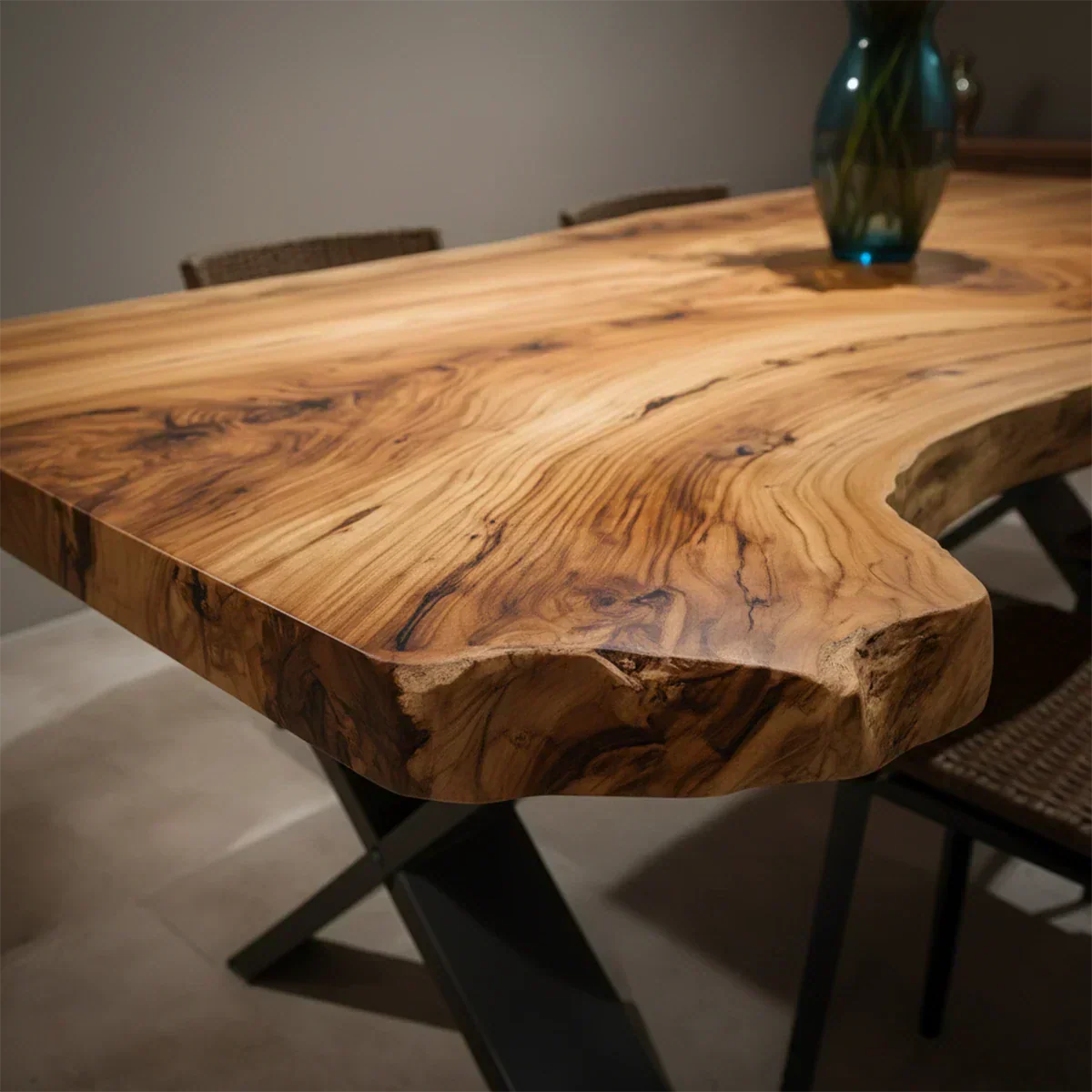 Live-Edge Natural Solid Wood Dining Table - Rustiracraft