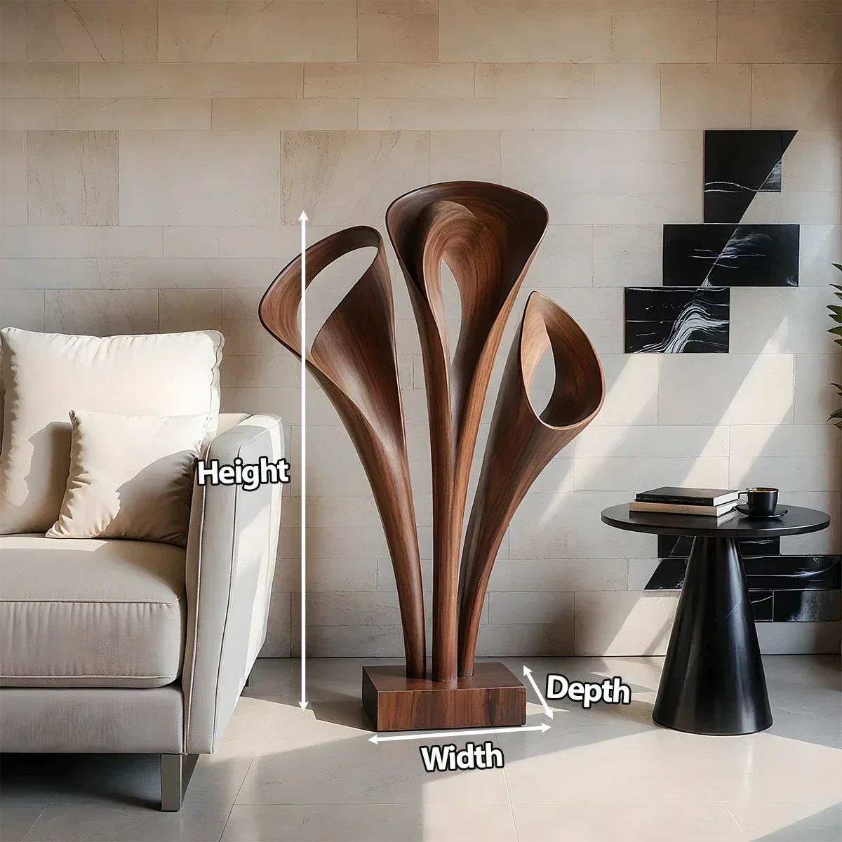 Modern Petal-Form Abstract Sculpture for Artistic Interiors - Rustiracraft