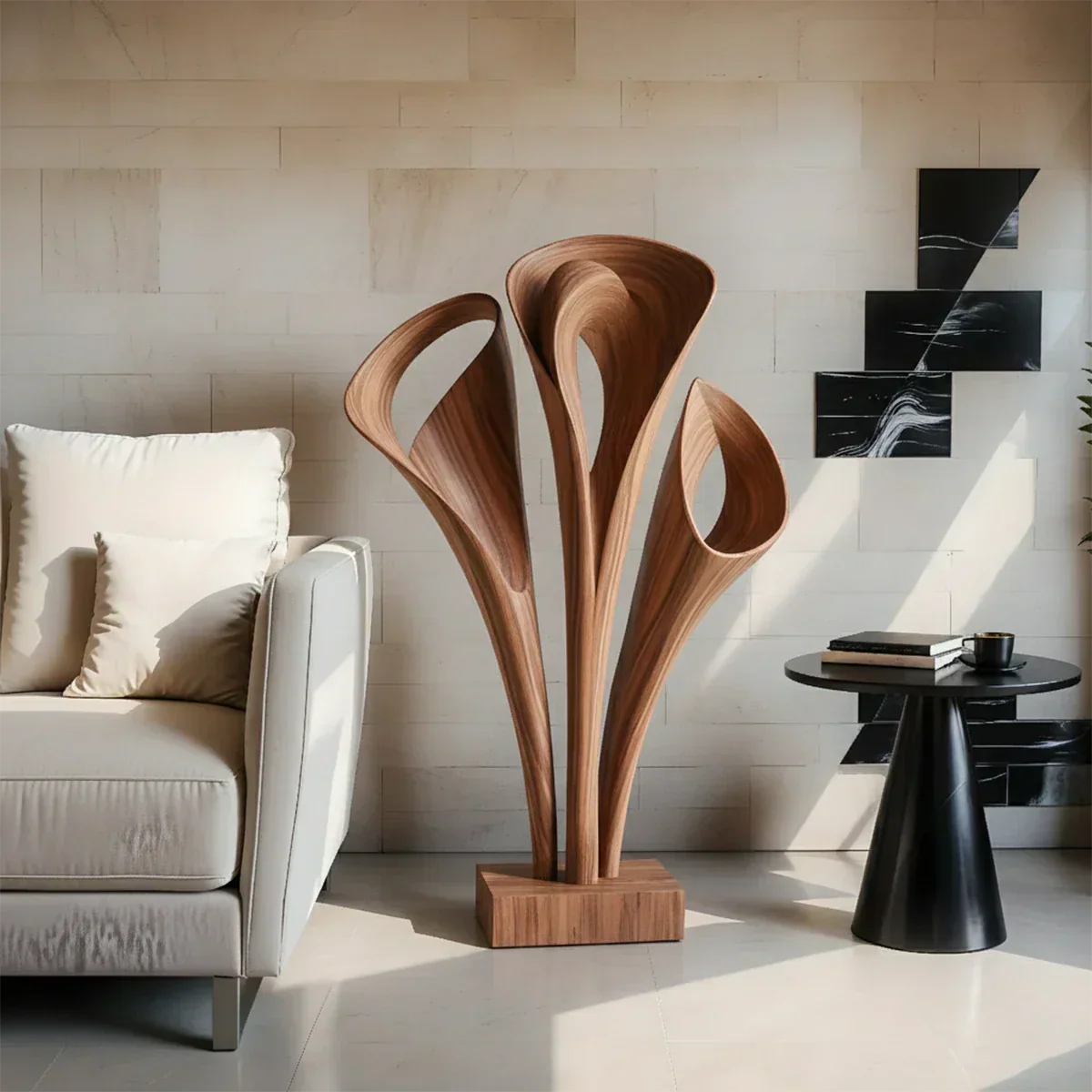 Modern Petal-Form Abstract Sculpture for Artistic Interiors - Rustiracraft