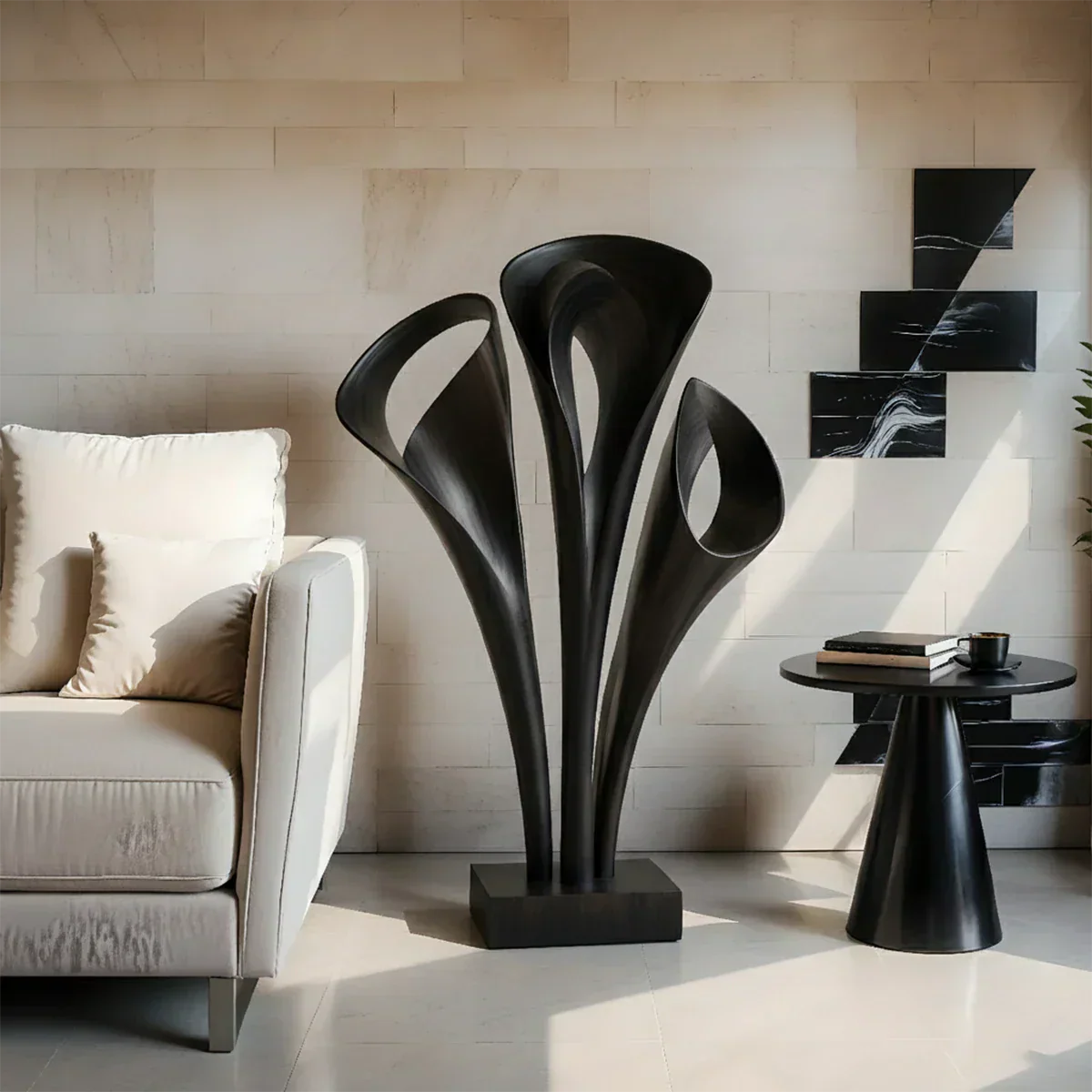 Modern Petal-Form Abstract Sculpture for Artistic Interiors - Rustiracraft