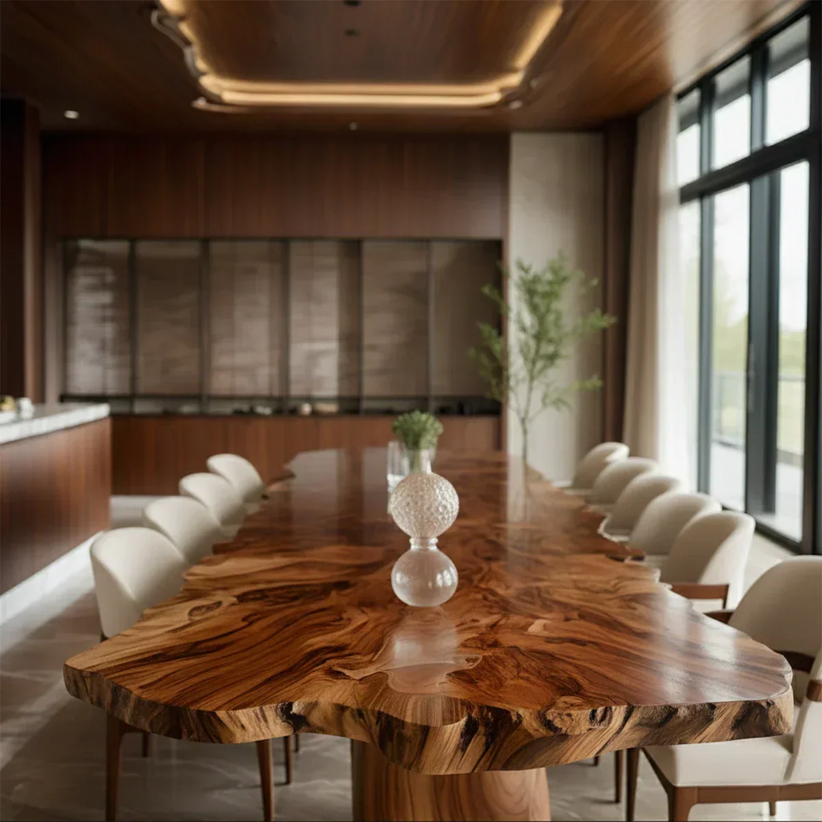Natural Solid Wood Dining Table in Modern Luxury Style - Rustiracraft 