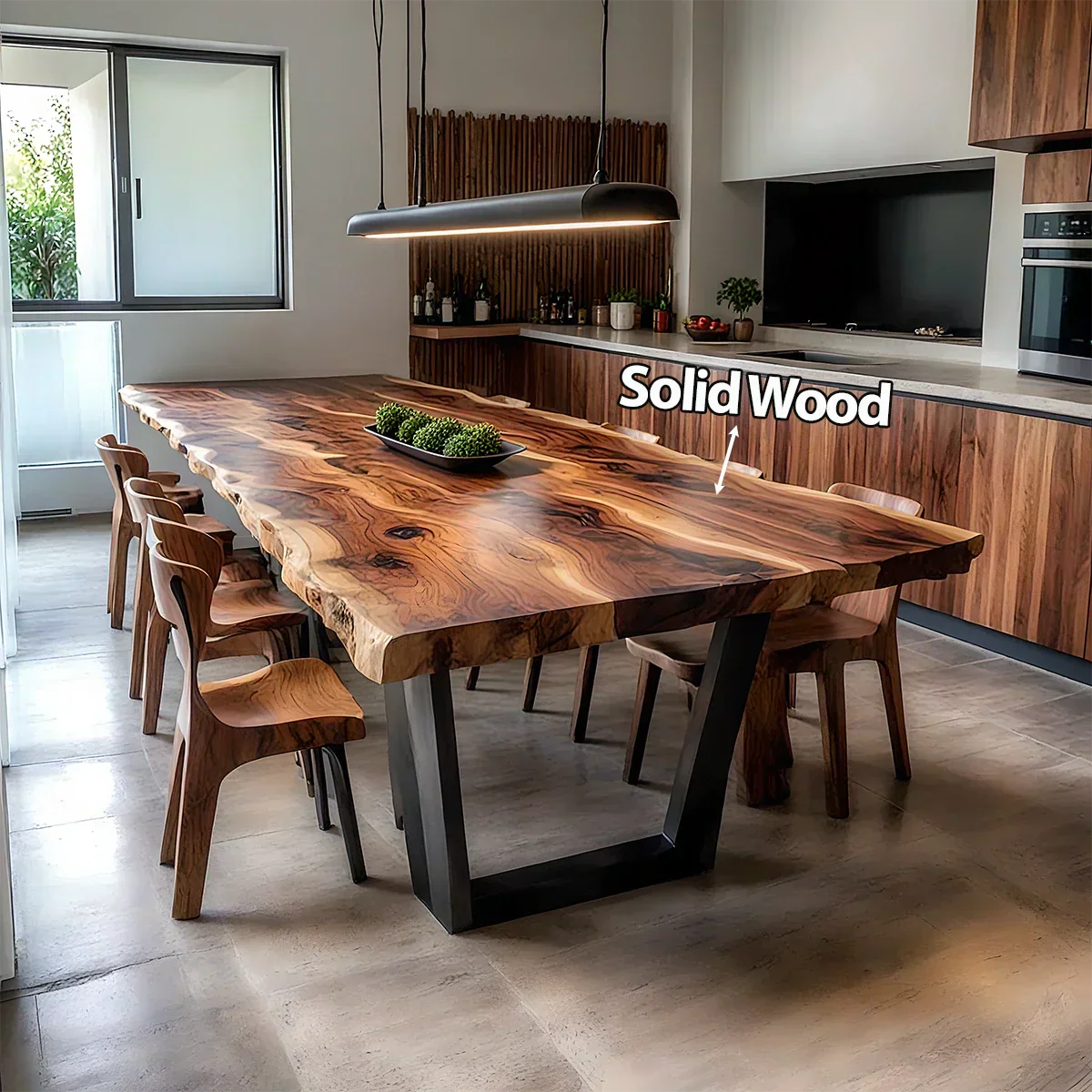 Natural Solid Wood Dining Table in Modern Rustic Luxury Style - Rustiracraft 