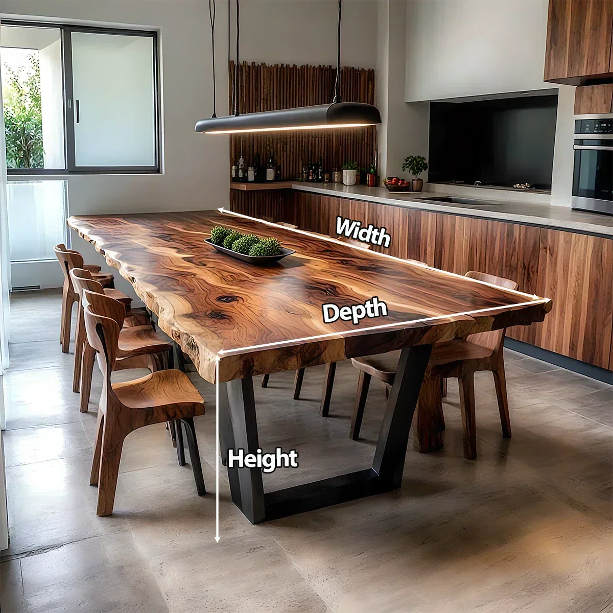 Natural Solid Wood Dining Table in Modern Rustic Luxury Style - Rustiracraft 
