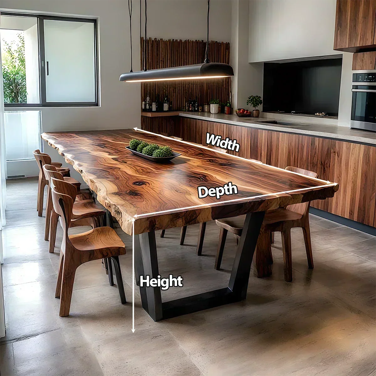 Natural Solid Wood Dining Table in Modern Rustic Luxury Style - Rustiracraft