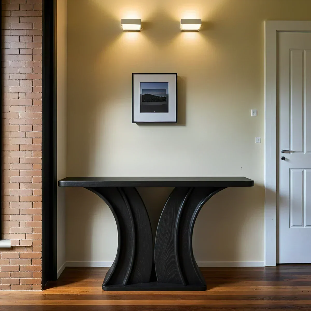 Natural Solid Wood Dual-Sculpt Form Console Table in Modern Luxury Style - Rustiracraft