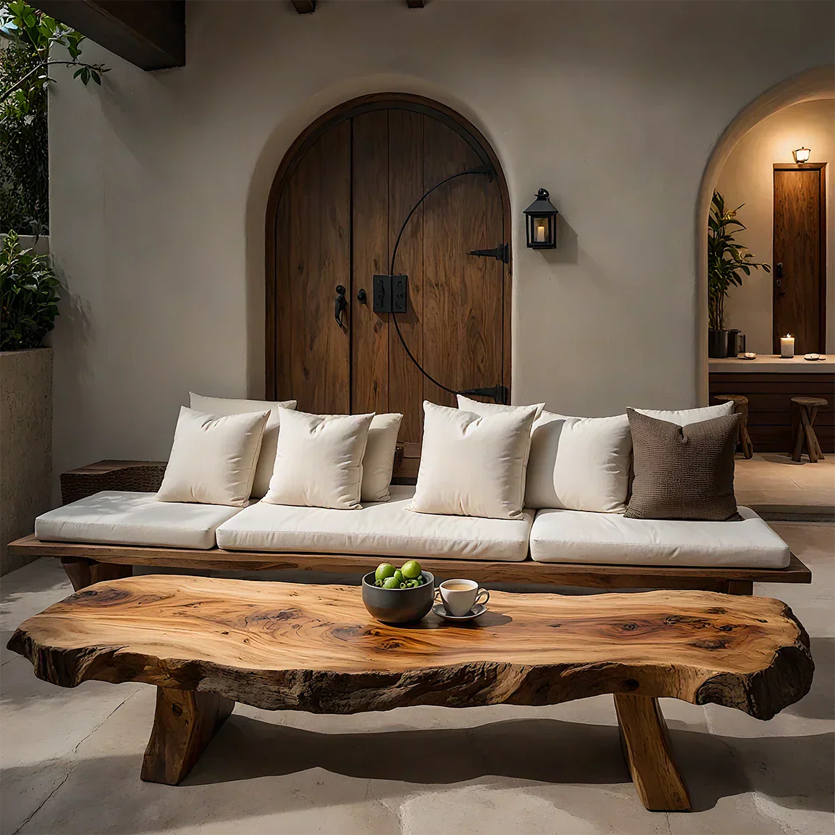 Natural Solid Wood Live-Edge Coffee Table – Mediterranean Rustic Design - Rustiracraft