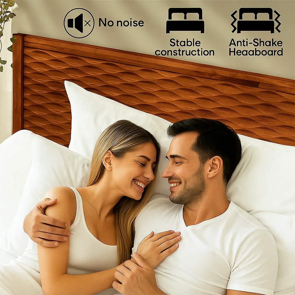 Natural Wood Bed Modern Design - Sturdy, Luxurious - Rustiracraft 