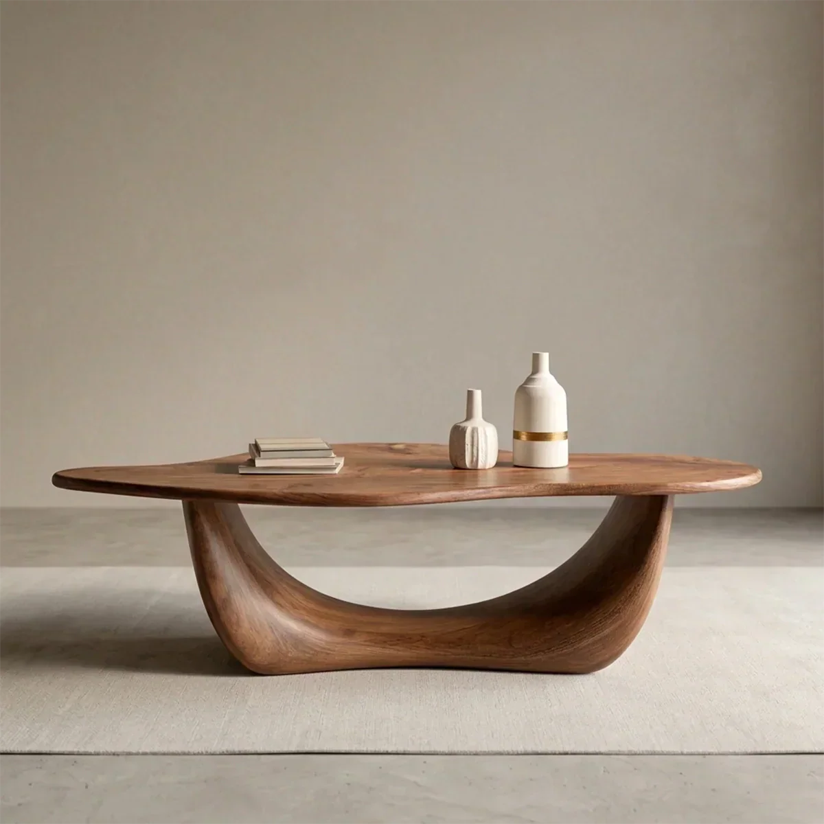 Organic Loop Sculptural Coffee Table in Natural Solid Wood - Rustiracraft