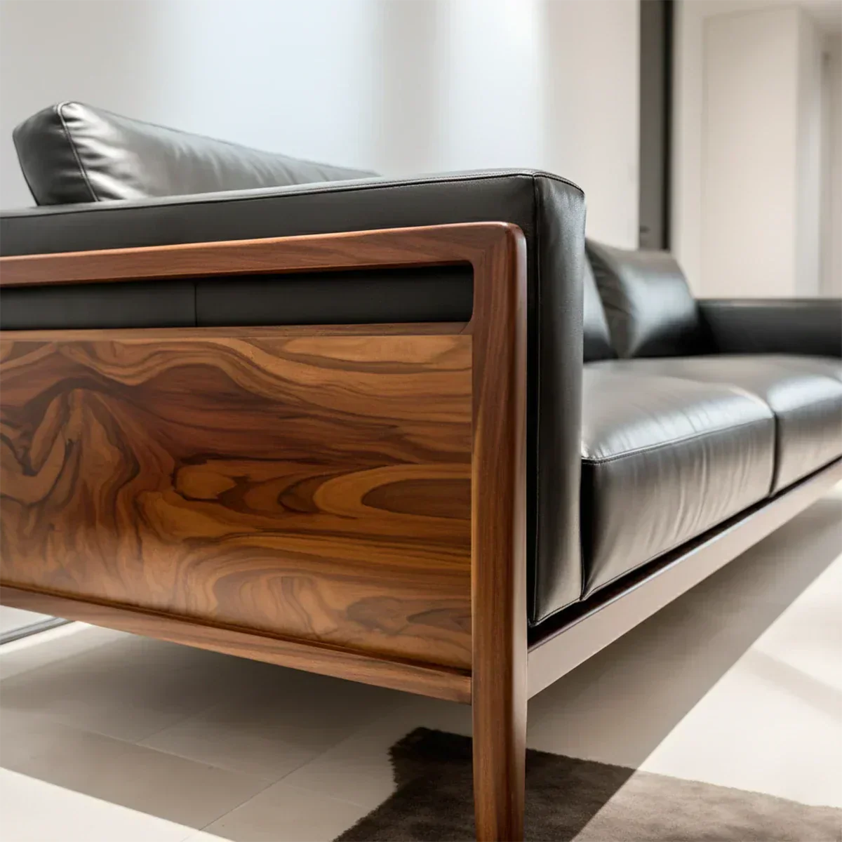 Premium Leather Sofa – Modern Minimalist Design - Rustiracraft 