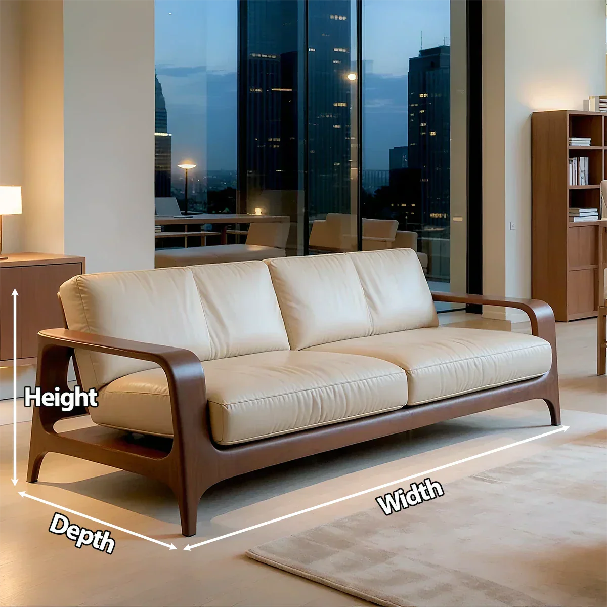 Premium Leather Solid Wood Sofa – Handcrafted Rustic Modern Design - Rustiracraft 