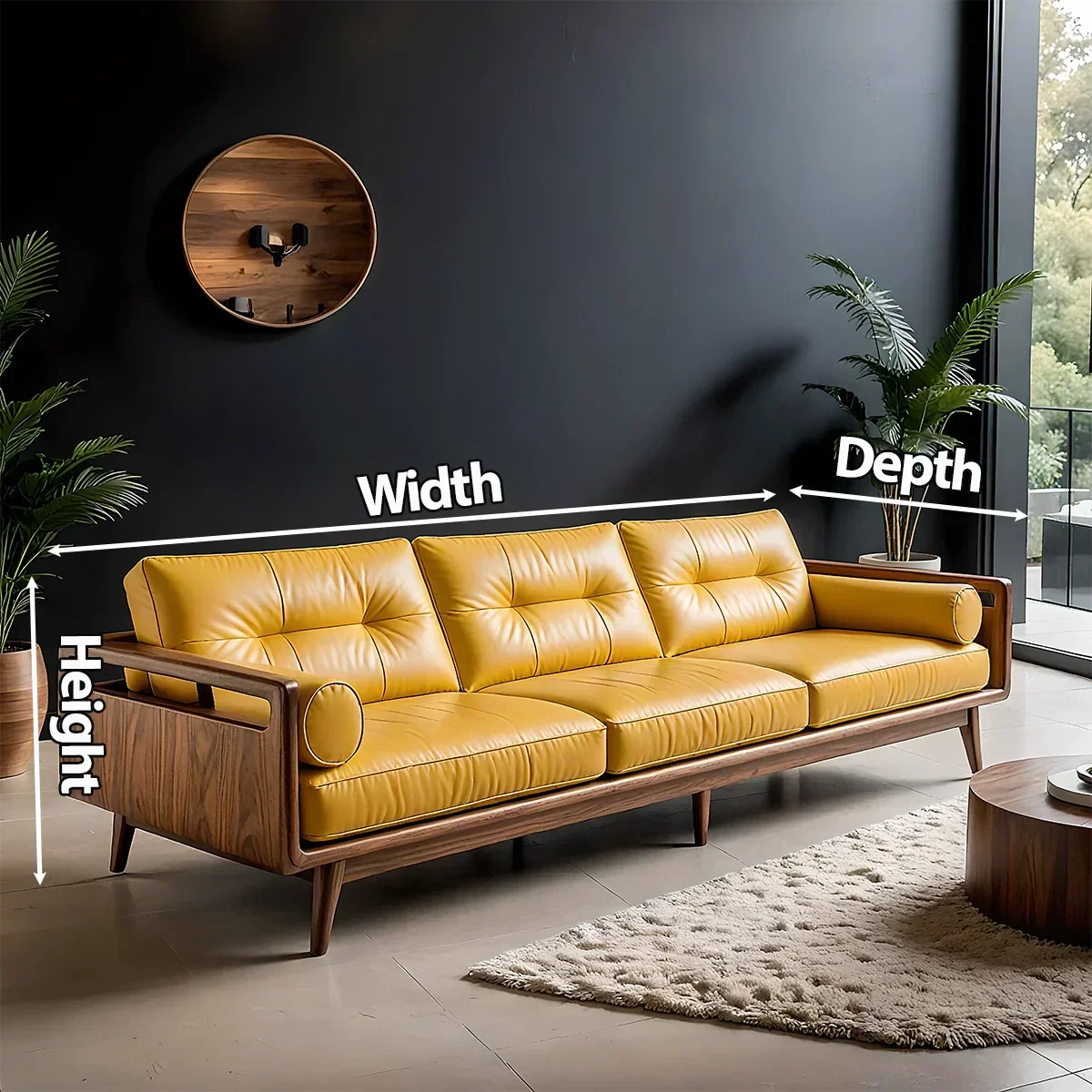 Premium Leather Solid Wood Sofa – Handcrafted Rustic Modern Design - Rustiracraft 