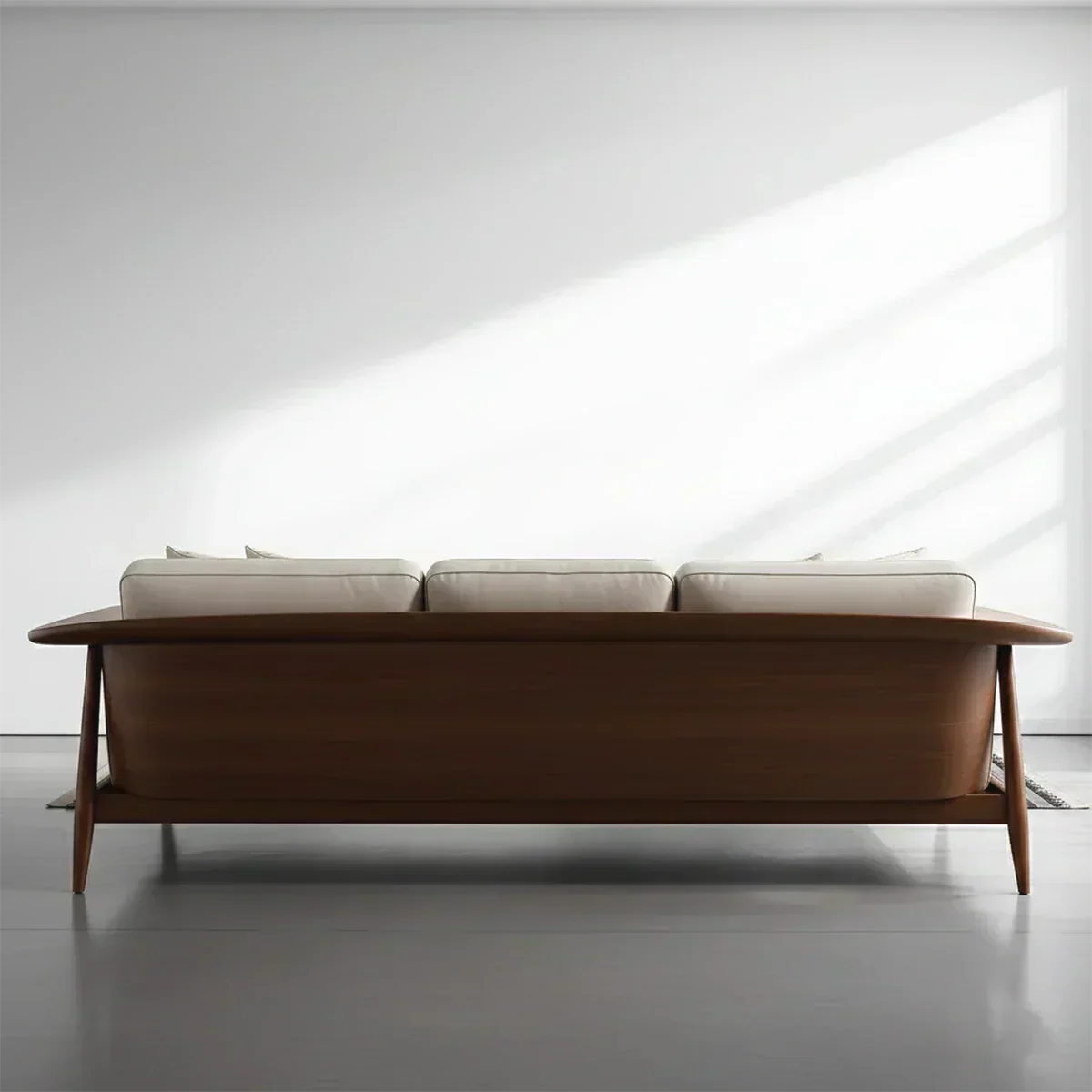 Premium Leather Solid Wood Sofa – Modern Minimalist Design - Rustiracraft