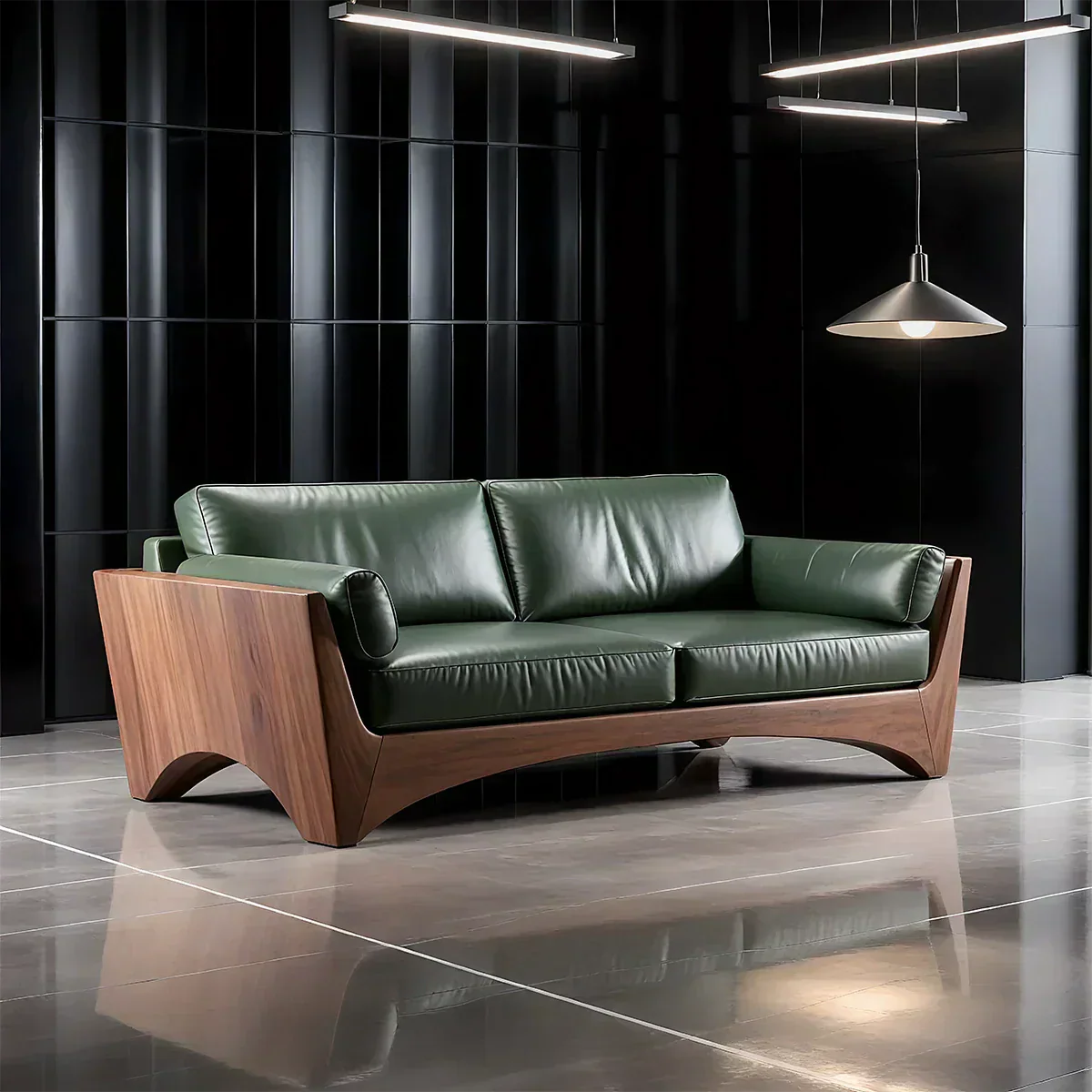Premium Leather Solid Wood Sofa – Modern Rustic Minimalist - Rustiracraft