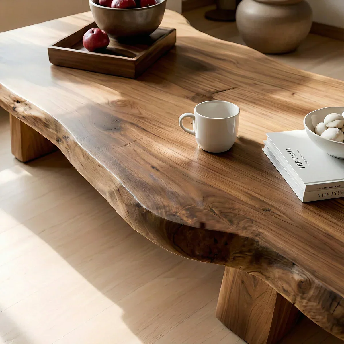 Premium Solid Wood Coffee Table – Modern Minimalist Living Room Table - Rustiracraft