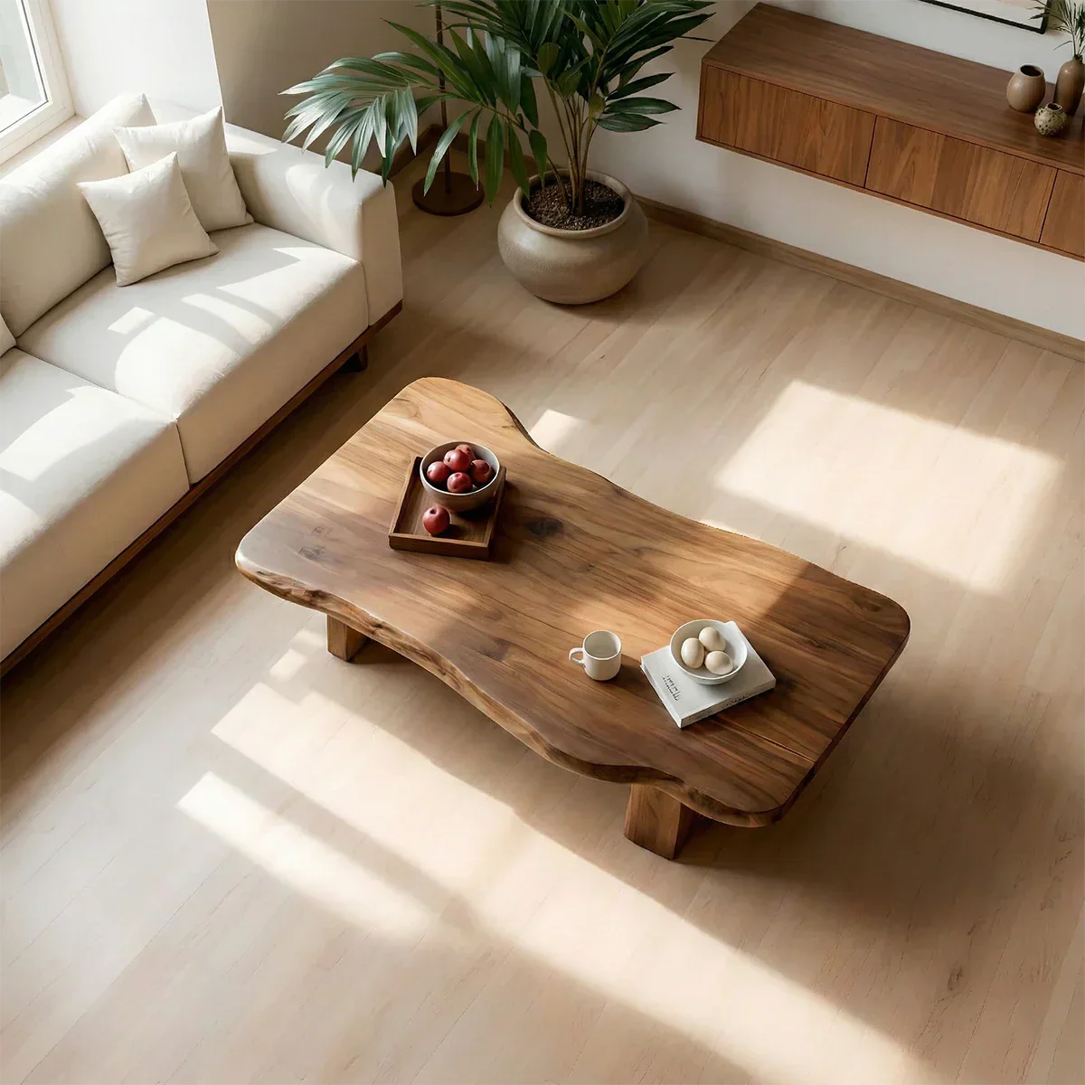 Premium Solid Wood Coffee Table – Modern Minimalist Living Room Table - Rustiracraft