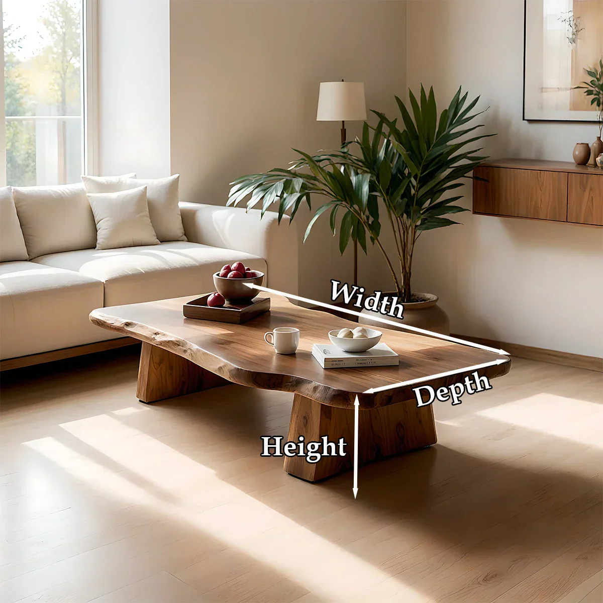Premium Solid Wood Coffee Table – Modern Minimalist Living Room Table - Rustiracraft