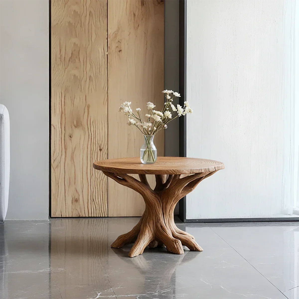 Solid Wood Center Table – Modern Sculptural Rootform Design - Rustiracraft 