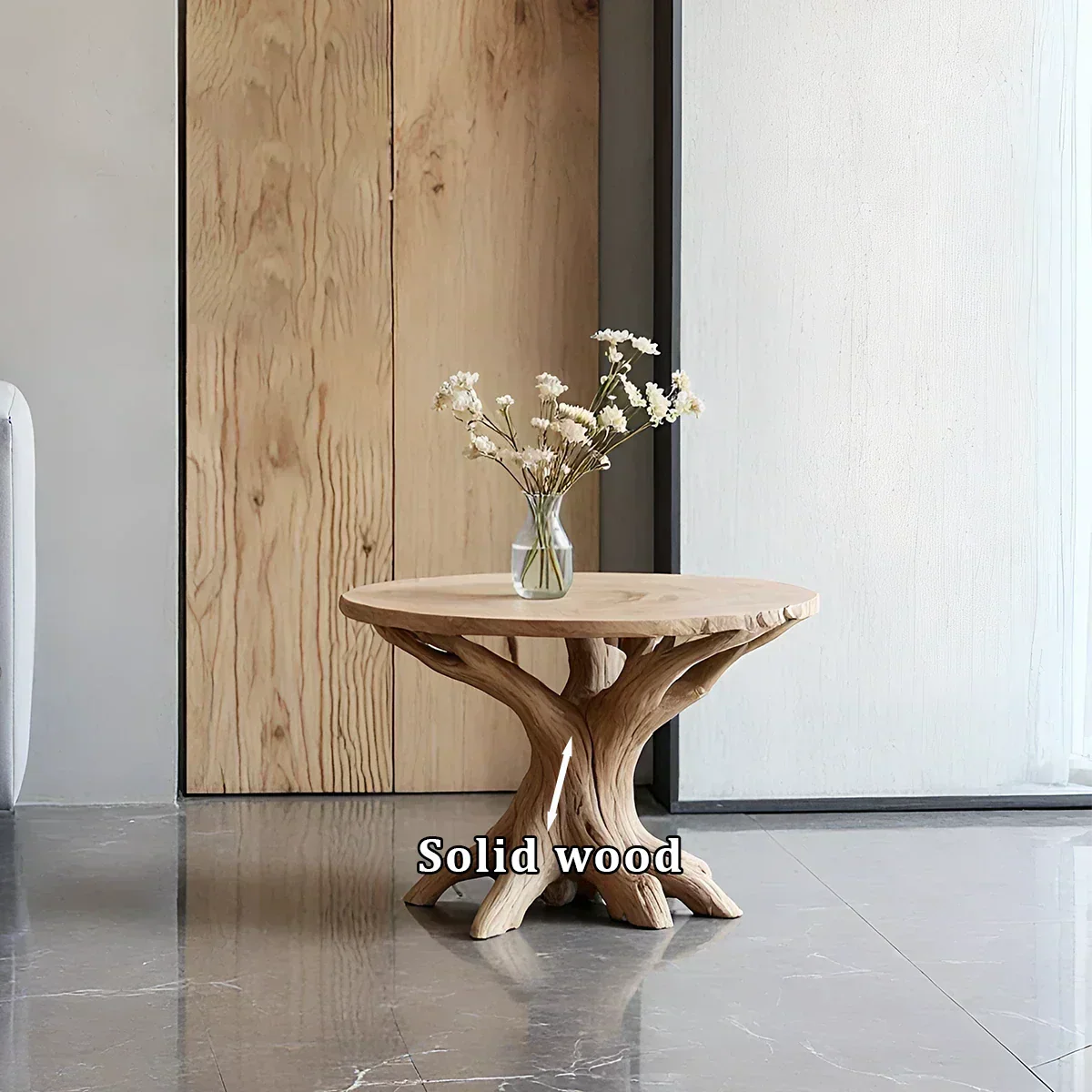 Solid Wood Center Table – Modern Sculptural Rootform Design - Rustiracraft