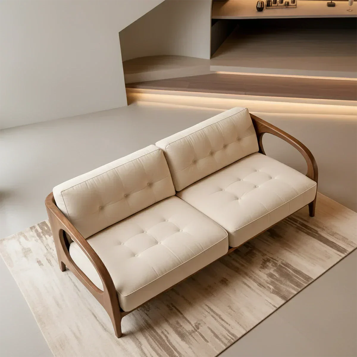 Solid Wood Cotton Fabric Sofa – Modern Rustic Design - Rustiracraft 