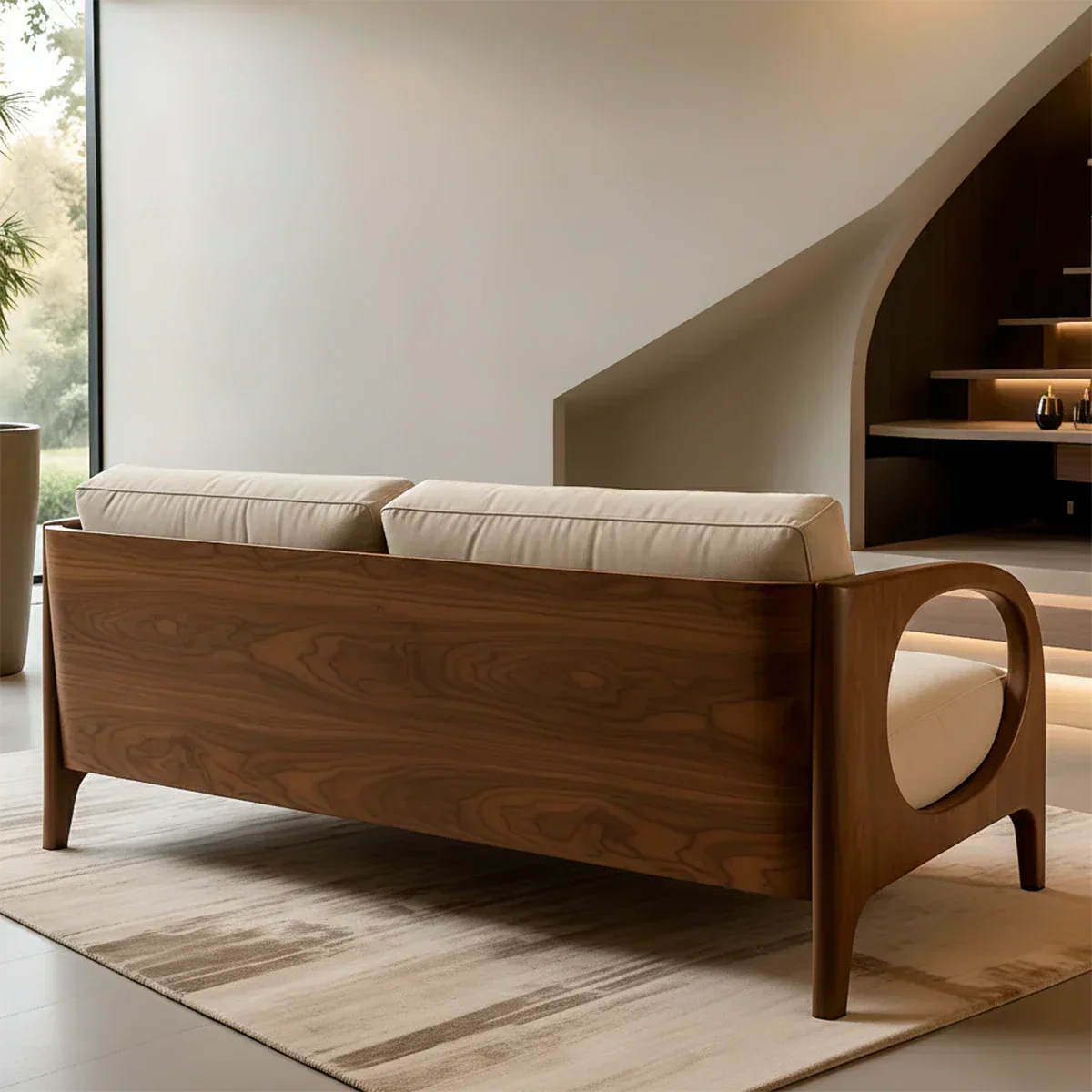 Solid Wood Cotton Fabric Sofa – Modern Rustic Design - Rustiracraft 