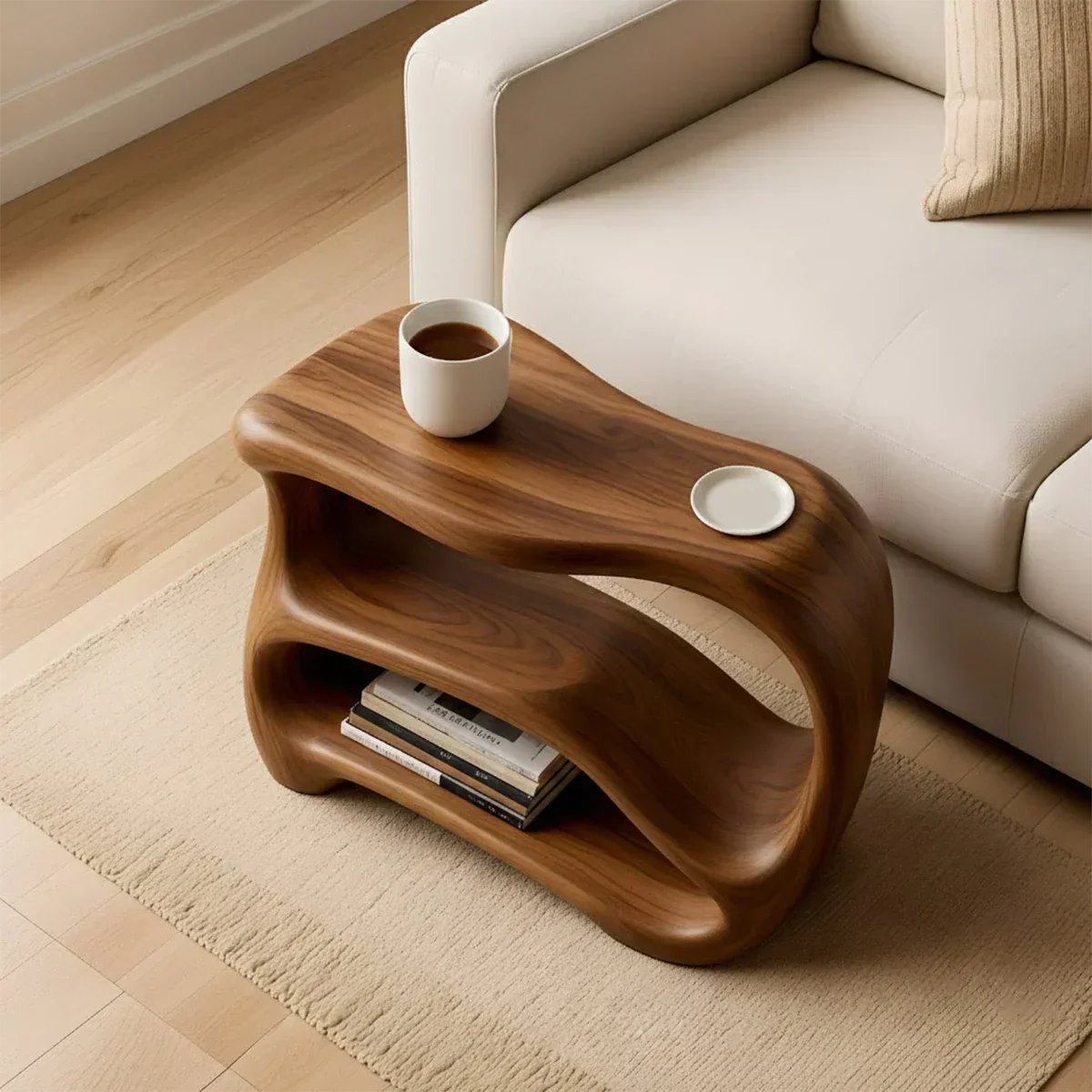 Solid Wood End Table – Fluid Rustic Serenity - Rustiracraft 