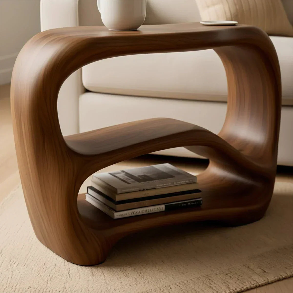 Solid Wood End Table – Fluid Rustic Serenity - Rustiracraft 