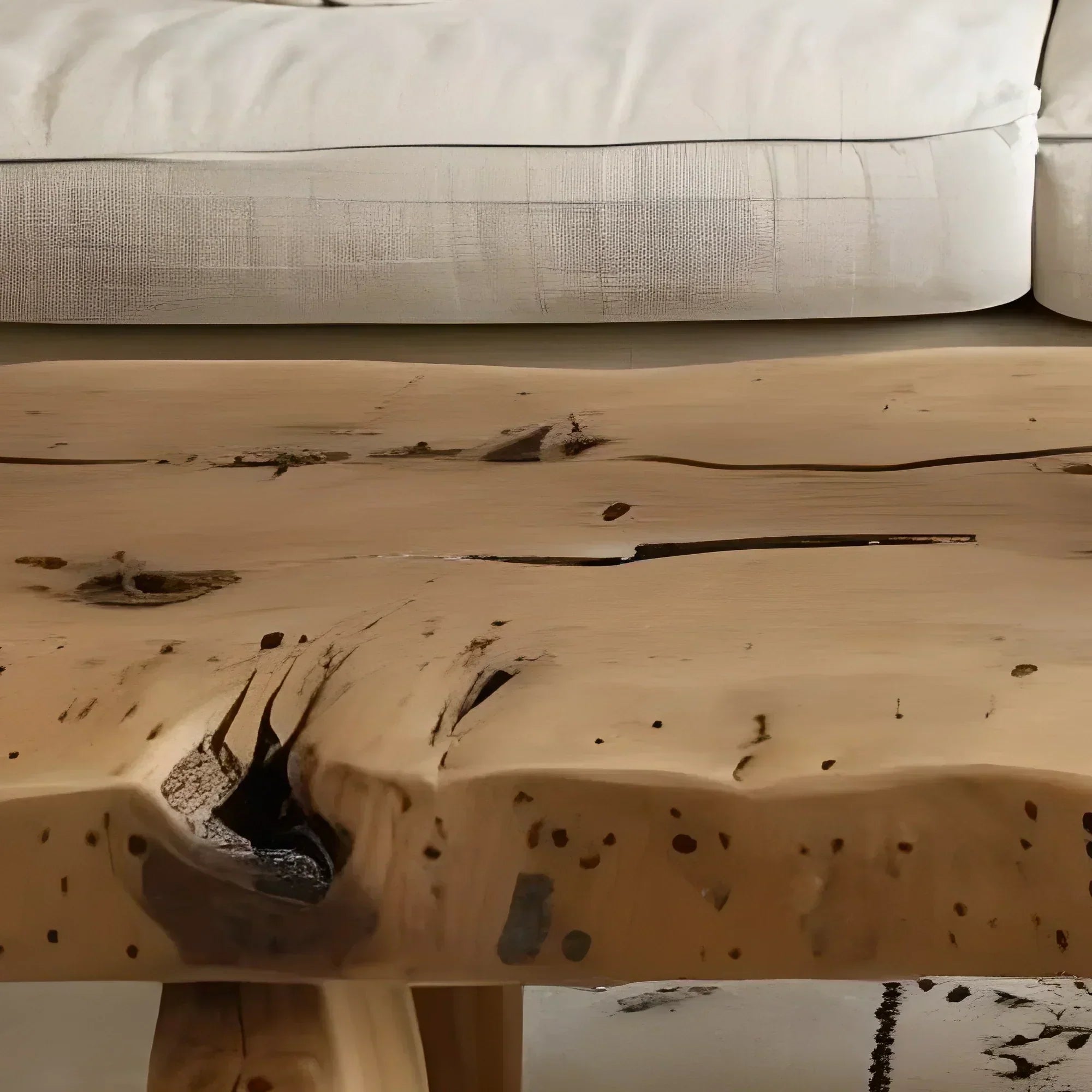 Solid Wood Sofa Coffee Table – Handmade Rustic Living Room Table - Rustiracraft 