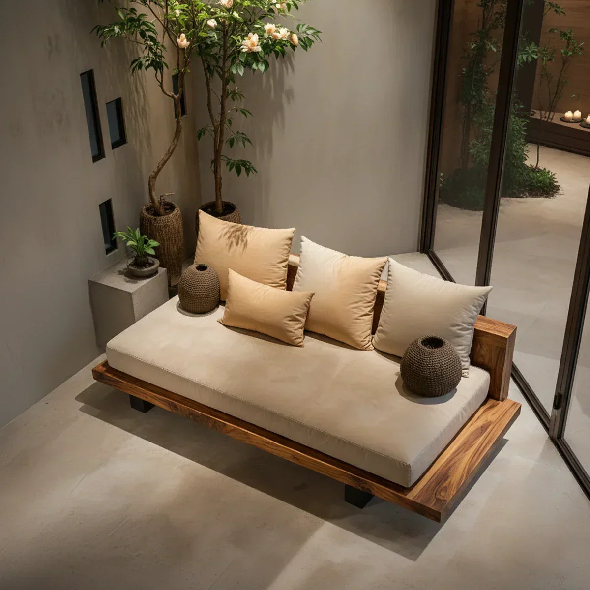 Solid Wood Sofa – Japandi Sanctuary of Calm - Rustiracraft 