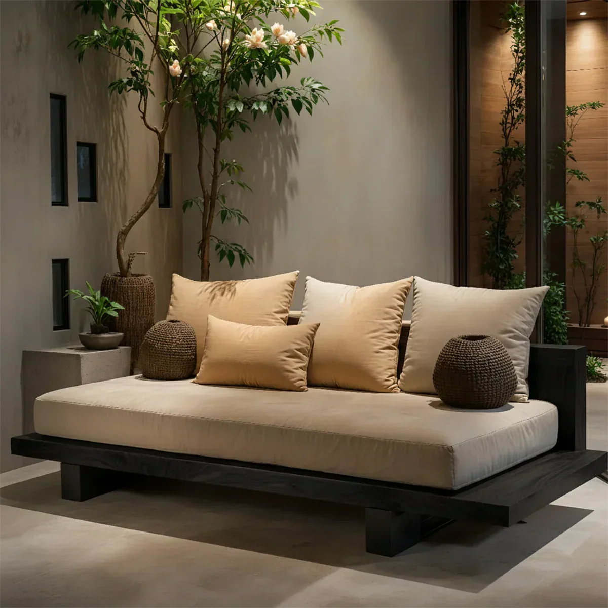 Solid Wood Sofa – Japandi Sanctuary of Calm - Rustiracraft 