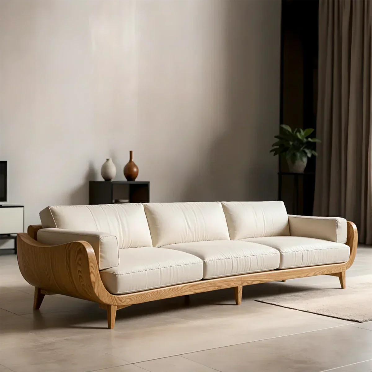 Solid Wood Sofa – Modern Classic Grace Reimagined - Rustiracraft 