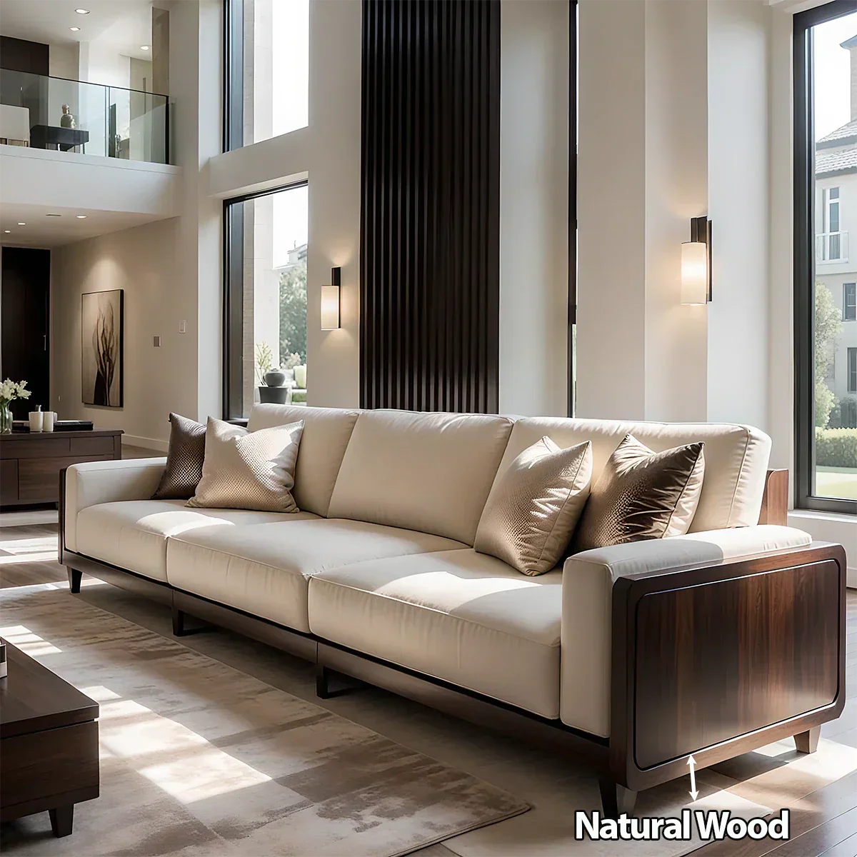 Solid Wood Sofa – Modern Minimalist Elegance - Rustiracraft 