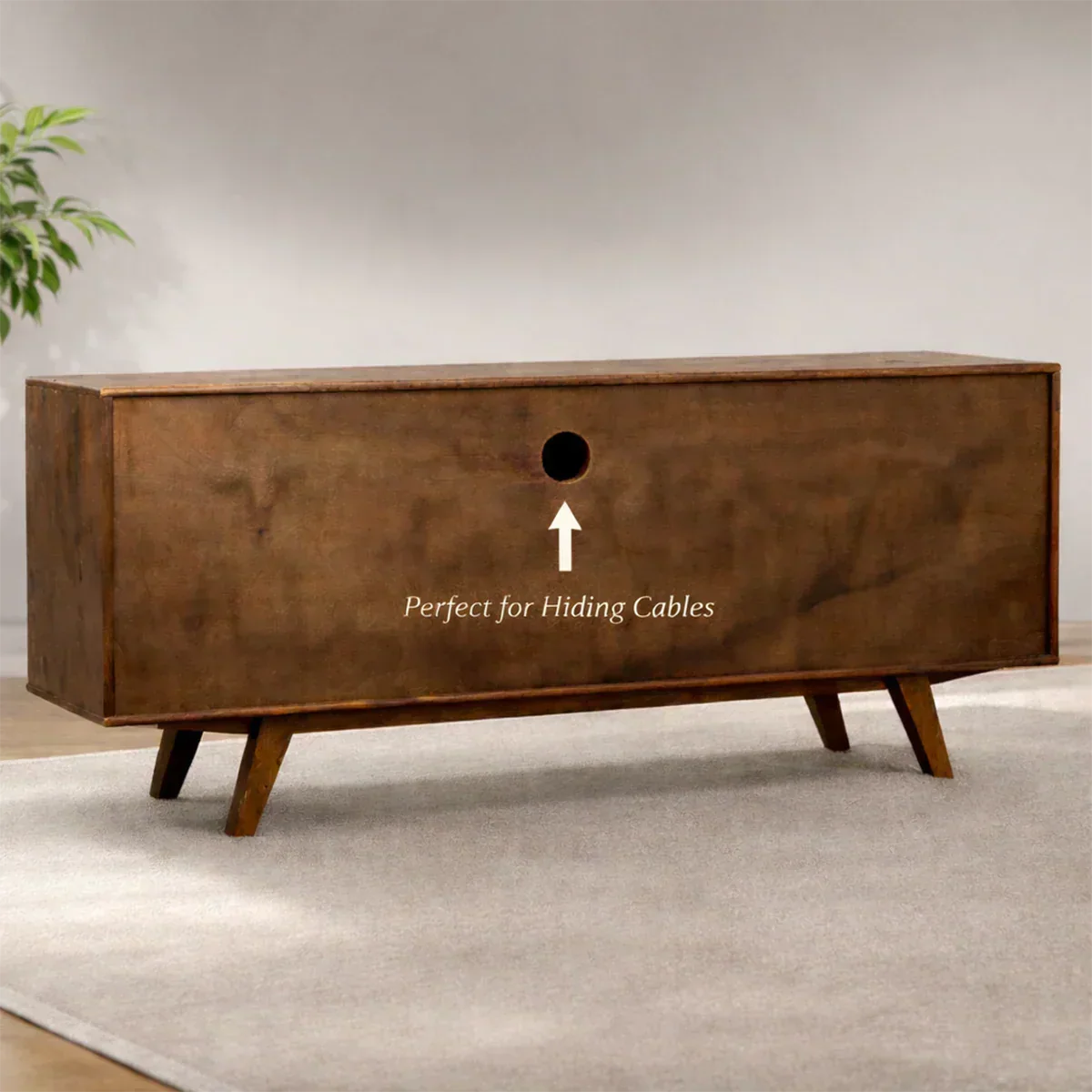 Solid Wood TV Stand – Modern Minimalist Architectural Design - Rustiracraft