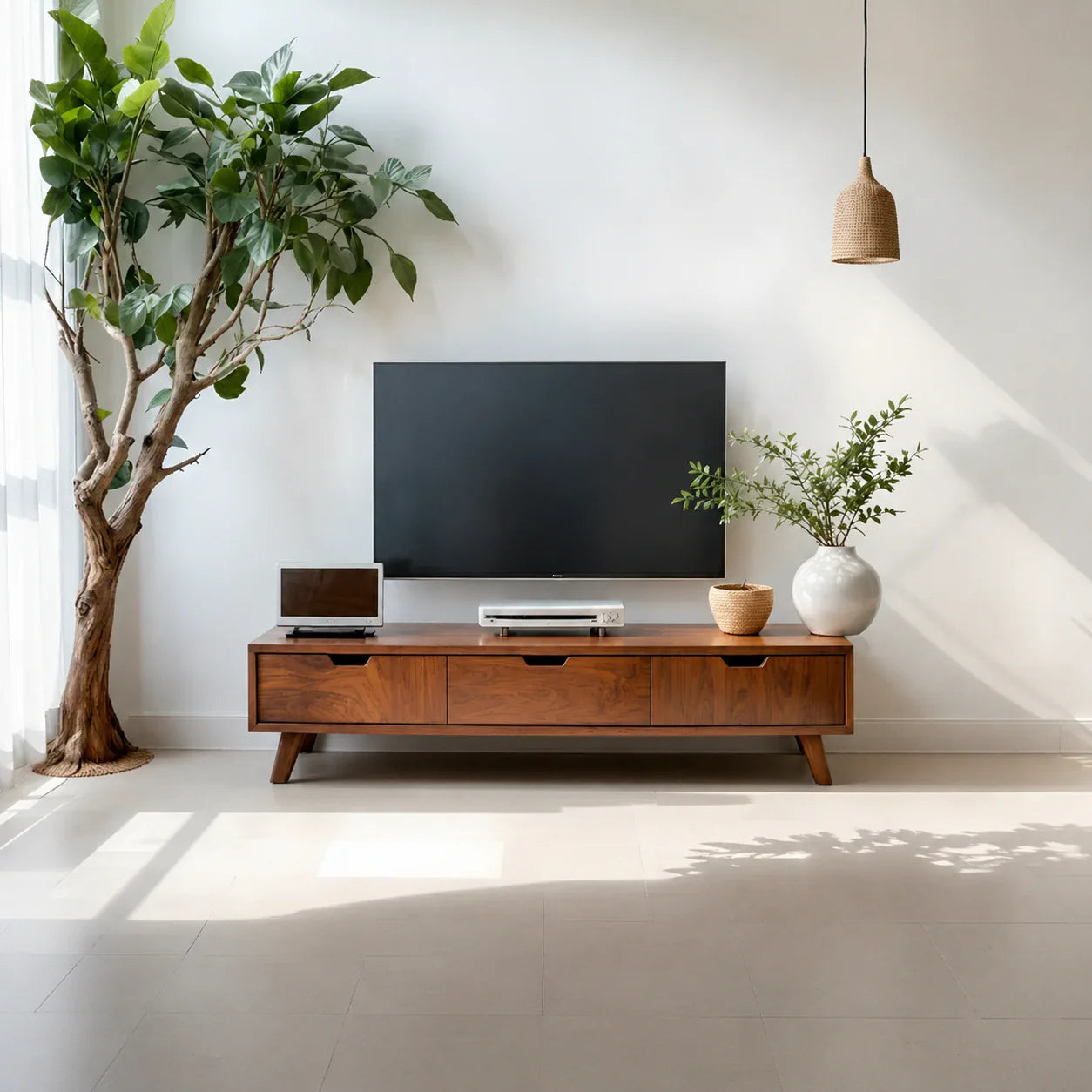 Solid Wood TV Stand – Modern Minimalist Architectural Design - Rustiracraft