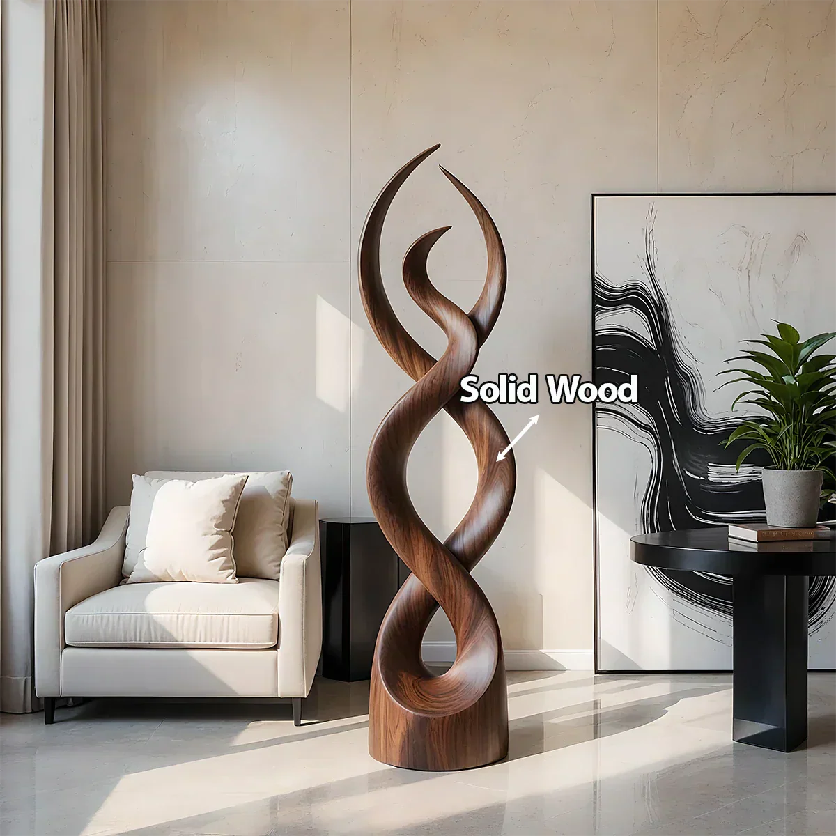 Twisted Harmony Abstract Sculpture for Modern Interiors - Rustiracraft