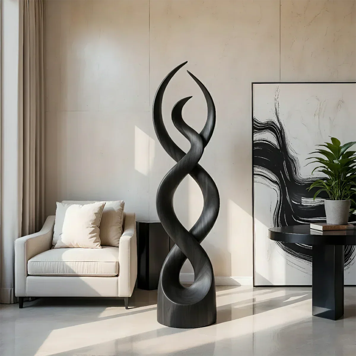 Twisted Harmony Abstract Sculpture for Modern Interiors - Rustiracraft