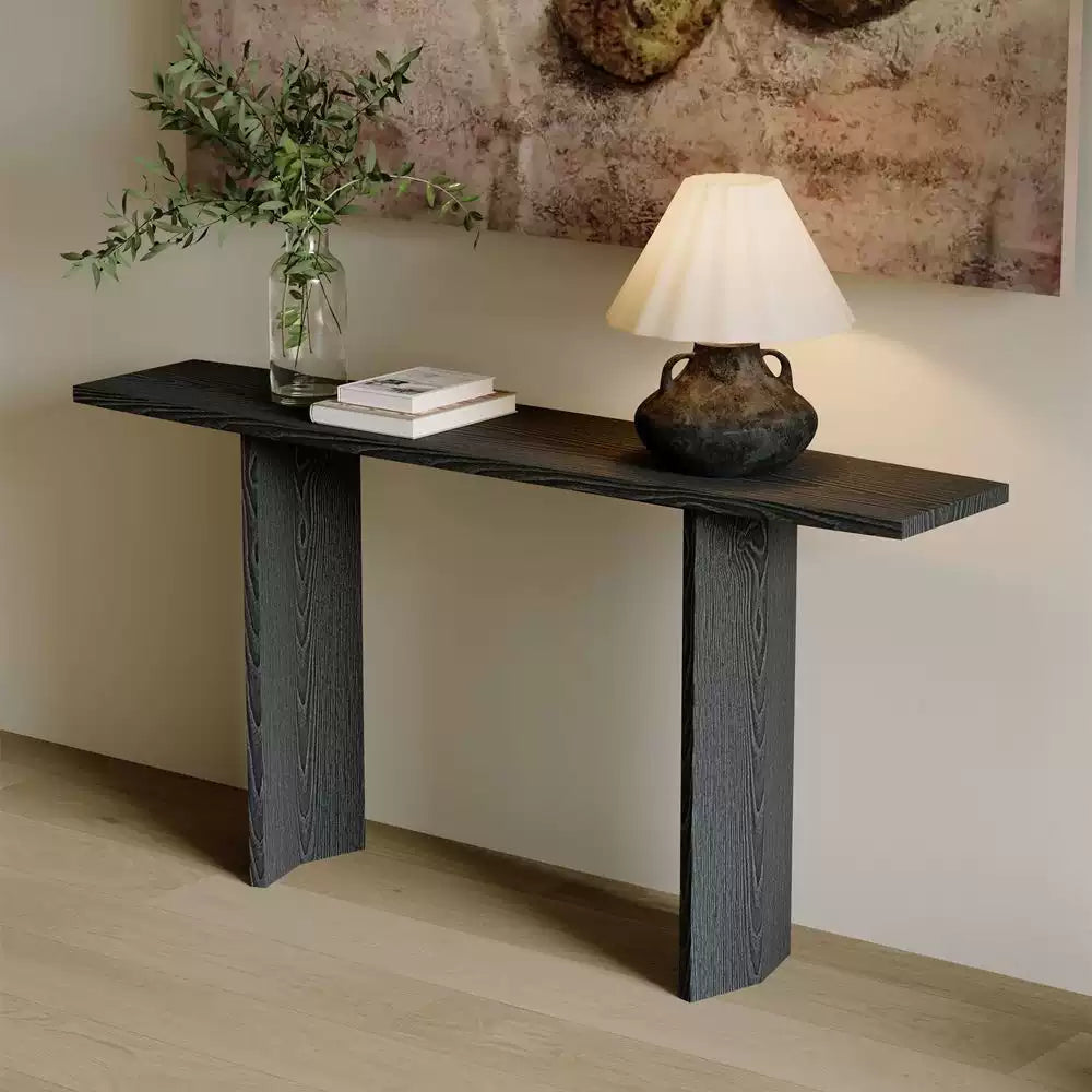 Wabi-Sabi Solid Wood Console Table – Minimalist Entryway - Rustiracraft 