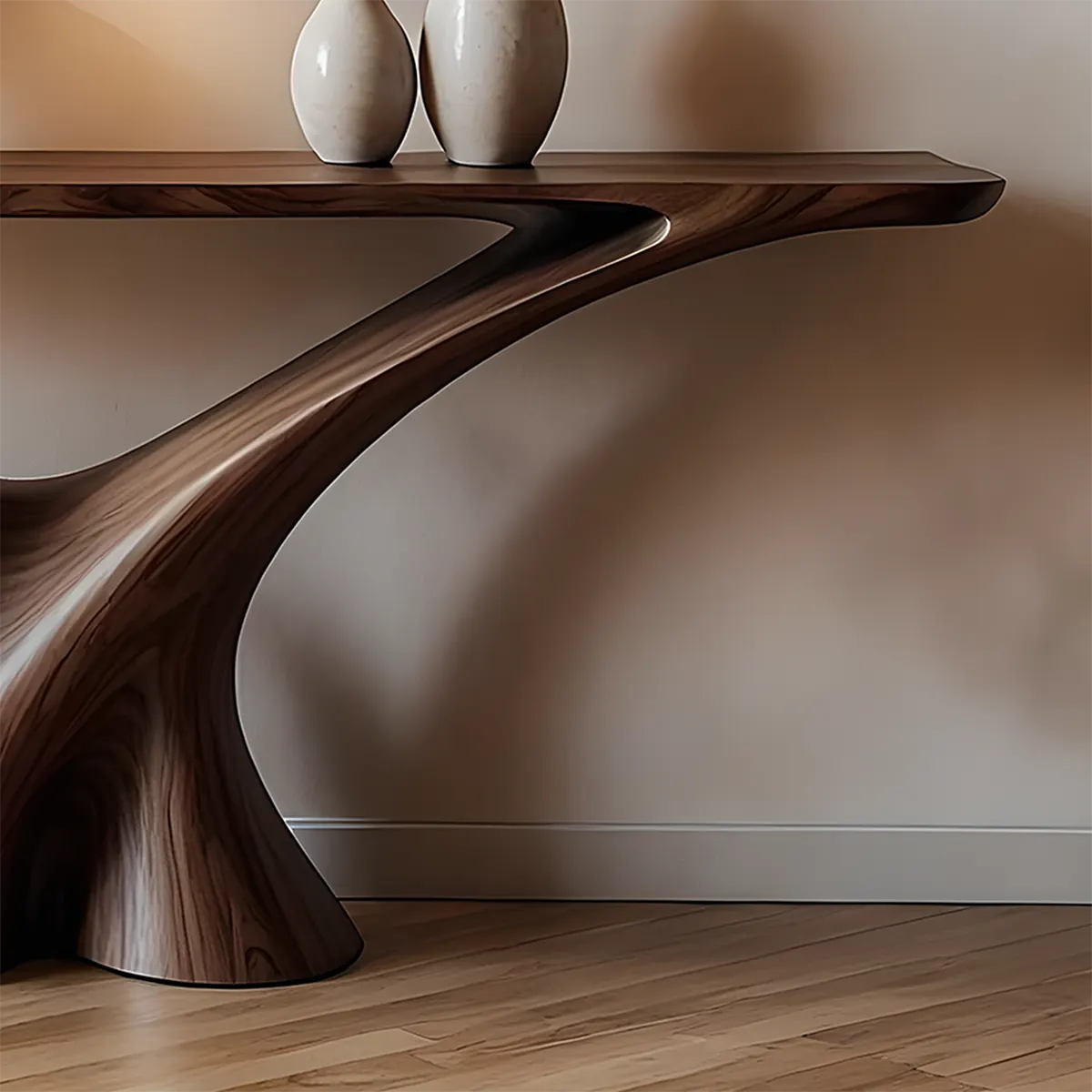 Y-Form Walnut Console Table – Handcrafted Modern Design - Rustiracraft 